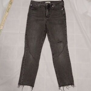 Madewell Distressed The Perfect Vintage Jean 27 Black